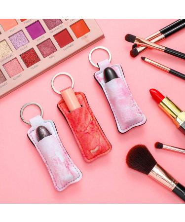Blulu 10-Piece Marble Pattern Lipstick Holder Keychain Set for Travel - Clip-on Lipstick Sleeve Pouch in 10 Colors - Buy Online on GoSupps.com