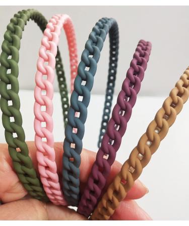 Buy 12 Thin Plastic Headbands for Girls & Women - 8mm Chain Hairbands with Teeth for Kids | International Shipping Available - Buy Online on GoSupps.com