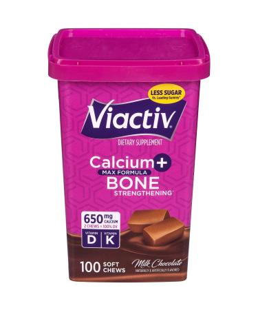 Viactiv Calcium +D Supplement - Milk Chocolate - 100 Chews