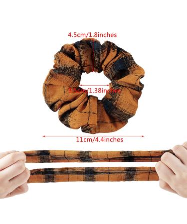 12-Piece Fall Plaid Scrunchies Set - Christmas Hair Ties for Girls & Women - Buy Online on GoSupps.com