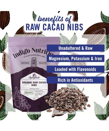 Indigo Herbs Rohe Bio Kakaonibs 500g | Vegane Rein & GMO Frei - Hochwertige Kakaonibs f r internationale Lieferung - Buy Online on GoSupps.com