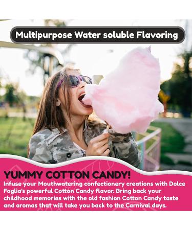 Cotton Candy Flavor Concentrate for Food  2 Oz. Water-Based Cotton Candy Flavoring for Beverages  Pastries  Gummies  & Jams in Glass Bottle  Confection & Candy Flavoring Oils by Dolce Foglia Cotton Candy 2 Oz. - Buy Online on GoSupps.com