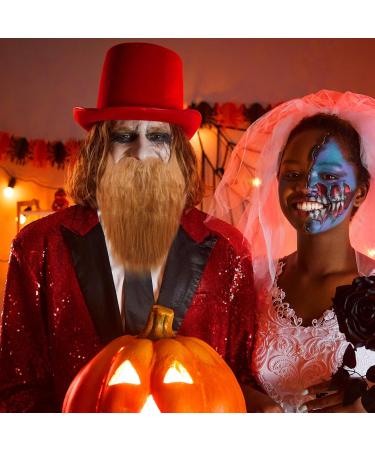 2pcs Halloween Long Hair Fake Beard Orange Christmas Decorations Fake Facial Hair Party Supplies Led - Buy Online on GoSupps.com