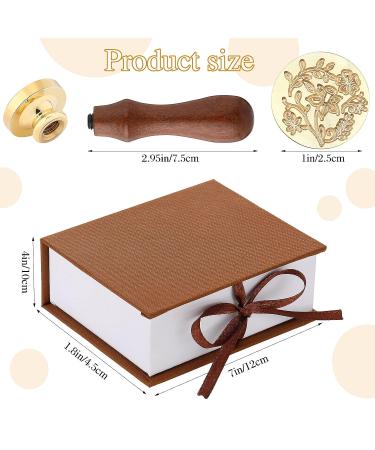 Chrisfall 6 Pcs Floral Wax Seal Stamp Set for Wedding Greeting Cards - Botanical Sealing Stamper Kit with Wooden Handle and Brass Head - Buy Online on GoSupps.com