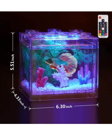 Stackable Betta Fish Tank Kit with LED Lighting - 3/5 Gallon Aquarium Set for Reptiles and Insects - Buy Online on GoSupps.com
