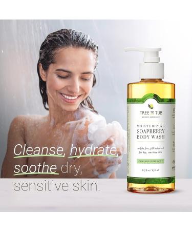 Tree To Tub Peppermint Body Wash - Sensitive Skin Solution | pH Balanced Moisturizing Vegan Soap with Shea Butter & Aloe Vera - 8oz - Buy Online on GoSupps.com