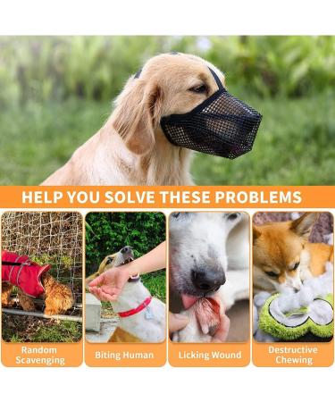 Breathable Adjustable Mesh Dog Muzzle - Comfortable Rounded Design Perfect for All Breeds - Buy Online on GoSupps.com