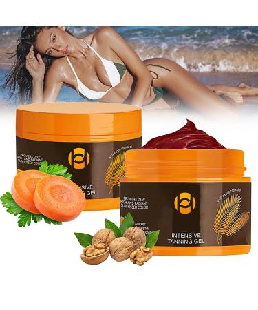 2 Pcs Luxury Intensive Tanning Gel Instant Tan Enhancer Natural Tanning Cream gel for Natural Tan Skin Tanning Lotion Outdoor Brown TanningGel