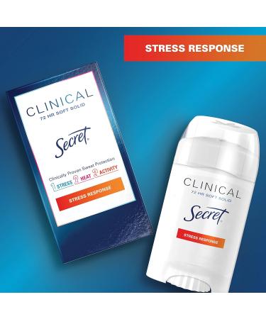 Secret Antiperspirant Clinical Strength Deodorant for Women Soft Solid Stress Response 1.6 Oz (Pack of 3) 1.6 Ounce (Pack of 3) Stress Response - Buy Online on GoSupps.com