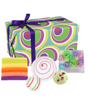 Bomb Cosmetics Funkadelic Handmade Wrapped Bath & Body Gift Pack Contains 5-Pieces 420g Multicolor 5 Count (Pack of 1) Bow