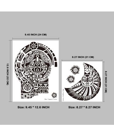 Tribal Tattoo Set: 4-Sheet Arm & 2-Sheet Big Totem Temporary Tattoos - Dwayne Johnson Inspired Tribal Fake Black Tattoo Sticker - Buy Online on GoSupps.com