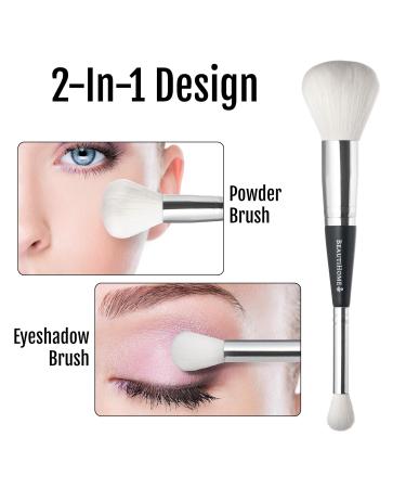 Buy 2 in 1 Dual Ended Makeup Brush - Eye Blending & Foundation Powder Brush Vegan Bristles for Cheeks & Eyes International Shipping Available - Buy Online on GoSupps.com