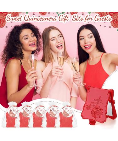 Wenqik 50 Sets Quinceanera Favors for Guests Include Square Rose Mirror Cards and Organza Bags 15th Sweet Birthday Party Favor 15 Year Old Birthday Decorations - Buy Online on GoSupps.com