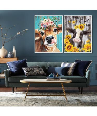 2 Pack Cow Diamond Painting Kits - DIY 5D Full Drill Art with Round Diamonds for Adults & Kids - Home Wall Decor Gift - 12x16inch - Buy Online on GoSupps.com