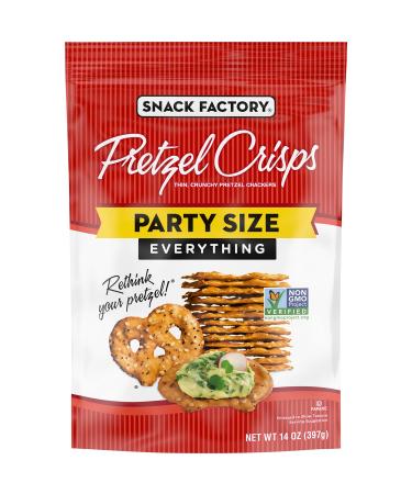 Snack Factory Pretzel Crisps Everything, Large Party Size, 14 Oz Everything 14 Ounce (Pack of 1)
