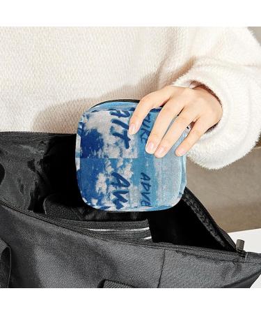 GIAPB Period Bag - Blue Pattern Color1965 | Sanitary Napkin Storage & Travel Makeup Pouch - Buy Online on GoSupps.com