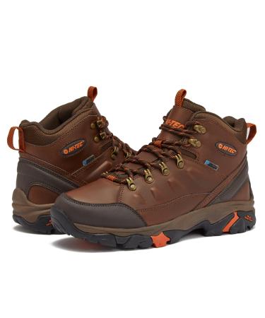 HI-TEC Acadia WP Leather Waterproof Men's Hiking Boots Lightweight Breathable Backpacking and Trail Shoes 12 Medium Brown Tan