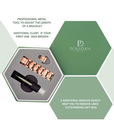 Polldan Men's Copper Magnetic Bracelet | 6000 Gauss Extra Strength Pure Copper | Adjustable Sizing Tool | Magnetic Therapy Bracelet for Men - Buy Online on GoSupps.com