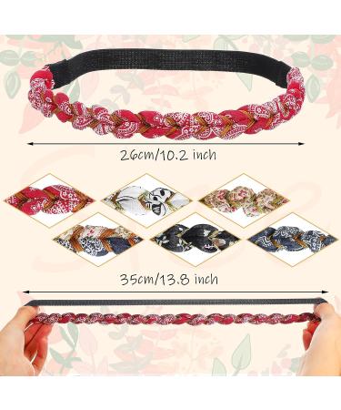 Braided Floral Headbands - 6 Piece Set for Girls & Women | Adjustable, Elastic, Stretch Fabric Hair Accessory - Ideal for Hair Styling - Buy Online on GoSupps.com