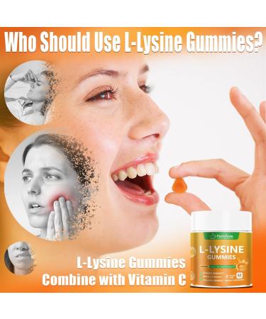 L-lysine Gummies 1000mg, Chewable Lysine Supplement with Vitamin C, D3, K2 & Zinc, Enhance Immunity, Lips & Skin Health, Collagen Growth, Sugar-Free, Gluten-Free, 60 Count (Pack of 2) - Buy Online on GoSupps.com