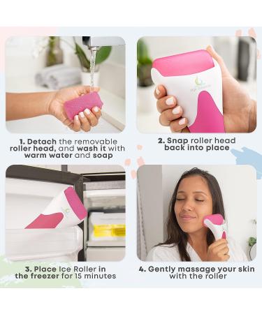 PUR Botanicals Ice Roller for Face & Eye Puffiness Relief - Therapeutic Facial Massager for Beauty - Cooling Face Rollers - Tone, Tighten & Revitalize Skin - Reduce Wrinkles & Relieve Pain - Magenta - Buy Online on GoSupps.com