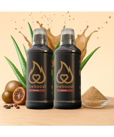 LIVEBOOST Liquid Supplement 2-Pack Daily Energy Suppor & Wellness Formula for Men and Women Natural Ingredients 480ml Each