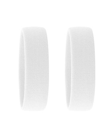 Hanerdun Sport headband men women welding ligaments head forehead frotee headband sport for running bike jogging tennis football white (2 pc)