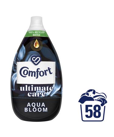 Comfort Aqua Bloom bottle made of 100% recycled plastic* Ultra-Concentrated Fabric Conditioner for complete clothes protection 58 Wash 870 ml 870 ml (Pack of 1) Aqua Bloom