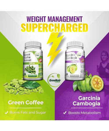 Green Coffee Bean & Garcinia Cambogia Extract Weight Management Bundle - 120 Capsules - Buy Online on GoSupps.com