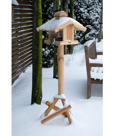 Dobar 21277E Large Bird Feeder Solid Wood Bird House with Shingle Roof Premium Bird Feeding Station for Container Montage 38x38x30 cm - Buy Online on GoSupps.com