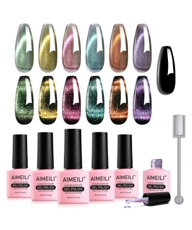 AIMEILI CAT EYE UV Gel Hema Free UV Lack Gel Nailack Set 8ml 6 Colors Cat Eye Nail Polish UV Nailack Set Cat Eye Gel Set UV Nailack Magnet Kit 48 Kit6-48_8ml