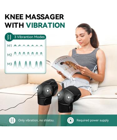 Snailax Heated Knee Massager - Pain Relief 3 Heat Levels & Vibration Modes Arthritis Knee Wrap Leg Massager (Not Cordless - Buy Online on GoSupps.com