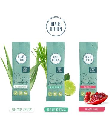 Blue Heroes 6-Pack Hand Soap Refill Powder Mix | 2x Lemon 2x Aloe Vera 2x Pomegranate | International Shipping - Buy Online on GoSupps.com