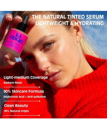 La Crique Hydrating Tinted Serum - Lightweight Face Foundation with Hyaluronic Acid & Prickly Pear - Buildable Coverage - Dry Skin - Vegan Friendly & Cruelty-Free - Shade 01 Very Fair - 1 fl oz - Buy Online on GoSupps.com