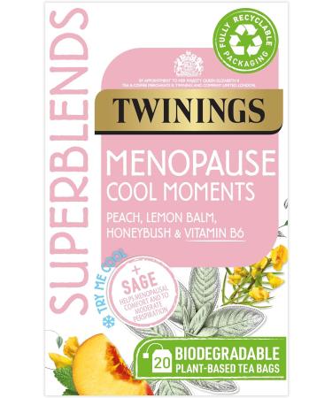 Twinings Superblends Womens Health Bundle. Balance Tea - Spearmint and added Vitamin B6 + Menopause Cool Moments Peach flavoured with lemon balm honeybush and Vitamin B6 - Buy Online on GoSupps.com