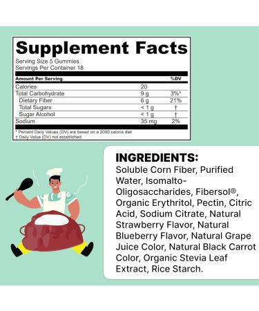 Poop Like a Champion Ultra Fiber Gummies with ACV and Super Berry - 1000mg Fiber Boost - Buy Online on GoSupps.com