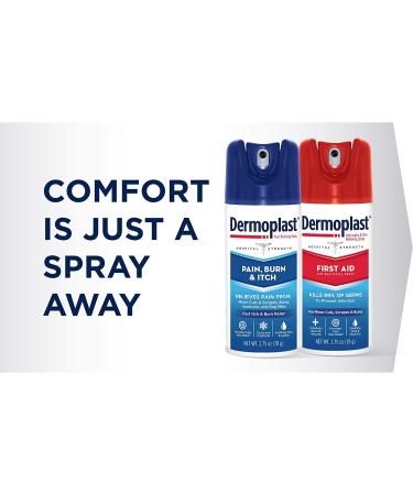 Dermoplast Pain  Burn & Itch Spray  Pain Relief Spray for Minor Cuts  Burns and Bug Bites  2.75 oz (Pack of 2) Packaging may vary 2.75 Ounce (Pack of 2) - Buy Online on GoSupps.com