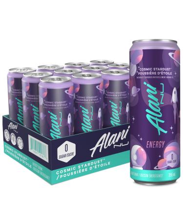 Alani Nu COSMIC STARDUST Sugar Free Low Calorie Energy Drinks | 140mg Caffeine | Pre Workout Performance with Antioxidants | Biotin B Vitamins | Zero Sugar | 10 Calories | 355mL (12 Pack)
