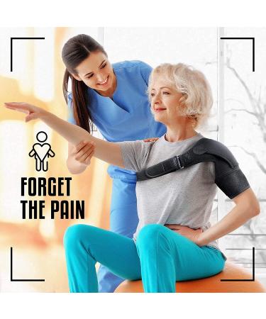 Shoulder Brace for Pain Relief & Support | Left & Right Arm Compression Strap for AC Joint, Tendonitis, Bursitis | Stabilizer for Dislocation, Subluxation, Tendinitis in Men & Women - Buy Online on GoSupps.com