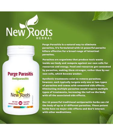 New Roots Herbal Purge Parasitis Capsules 90 Veg Caps for Adults - Comprehensive Parasite Cleanse with Wormwood Black Walnut Hull - Digestive & Antiparasitic Support Supplement - 1 Bottle 90 Count (Pack of 1) - Buy Online on GoSupps.com