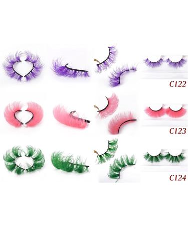 KFZR Ombre Lashes Gradient False Eyelashes Colored Eyelash Colorful Blue Purple Orange Pink Green Extension D Curl 1 Pair Eye Lashes (C119) - Buy Online on GoSupps.com