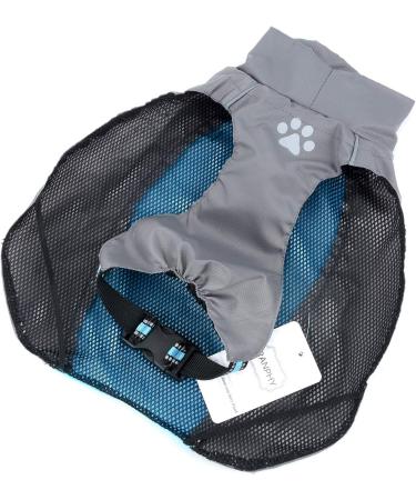 Ranphy Hundersmantel Waterproof Dog Jacket for Medium & Large Dogs Reflective Breathable Ultra-Light Rain Cover with Abdominal Protection Fits Dachshund & Labrador (8XL 90cm Breast Size) Blue & Gray - Buy Online on GoSupps.com