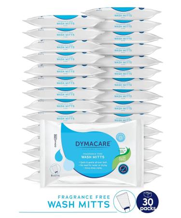 Dymacare Moist Washing Gloves - Perfume-Free Large & Soft for Full Body Care - Aloe Vera Enriched - Clinic Quality (30 Packs of 8) - Buy Online on GoSupps.com