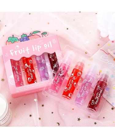 KTouler 4 Pcs Fruit Lip Oil Set - Moisturizing & Hydrating Lip Gloss Kit for Women - Buy Online on GoSupps.com