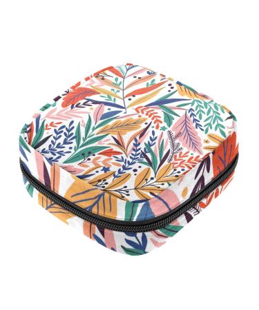 Tropical leaves colorful pattern napkin storage bag portable period pocket for women teenagers girls menstrual cup pocket breastfeeding insert holder 9