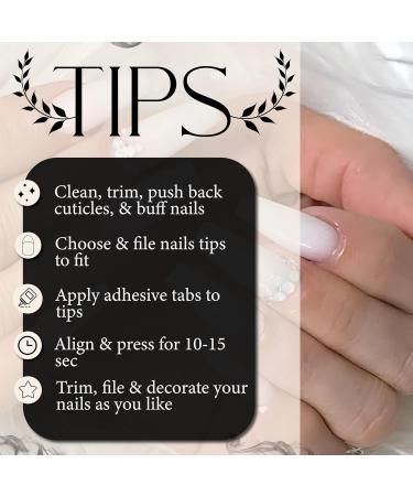 FATASH 500 Pieces White Coffin Fake Press on Nail Tips | Full Cover Acrylic French False Stick on Nails Kit | Professional Beauty Manicure Tool Set | Artificial Nail Extension For Women & Girls - Buy Online on GoSupps.com