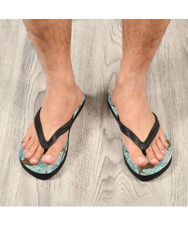 Mnsruu Winter Animal Deer Tree Snow Flip Flops | XL Sandals & Slippers for Men & Women - Perfect for Home Hotel Spa and Travel - Buy Online on GoSupps.com