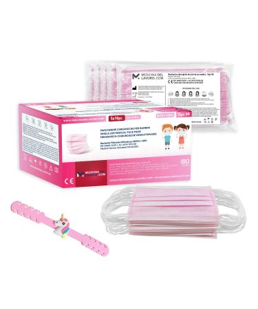 50 mouth and nose protection children mask rose | Mask mouth protection filter type iir | standards 14683: 2019 CE certified facial mask for medical use tested for BFE 98 3 Located masks | 50 pieces - Buy Online on GoSupps.com