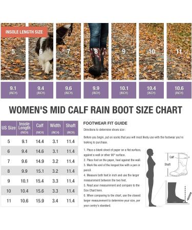 HISEA Women's Waterproof Insulated Mid Calf Rain Boots - Purple - Size 10 - Buy Online on GoSupps.com