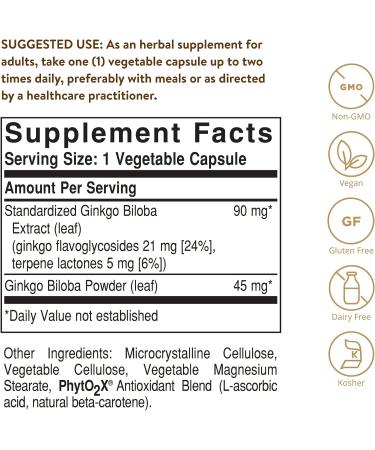 Solgar Ginkgo Biloba Leaf Extract 180 Capsules - Brain Health & Mental Alertness Support - Non-GMO Vegan Gluten Free - 180 Servings - Buy Online on GoSupps.com